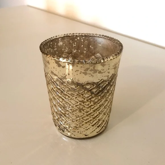 World Market Set of 10 (Two sets of 5) Gold Mercury Glass Votive Holders - Picture 4 of 12